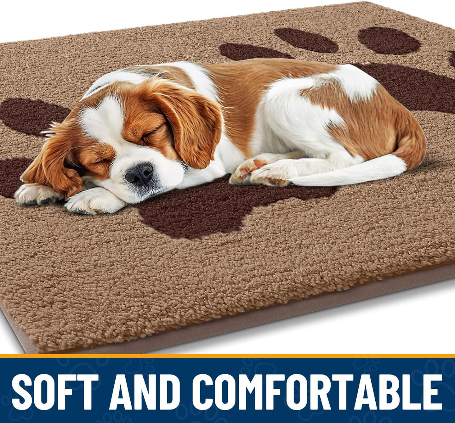 Smiry Dog Door Mat for Muddy Paws, Absorbs Moisture and Dirt, Low-Profile Entryway Mat with Non-Slip Backing, Entry Indoor Outdoor Doormat for Inside Floor (30x20 Inches, Grey, Striped)
