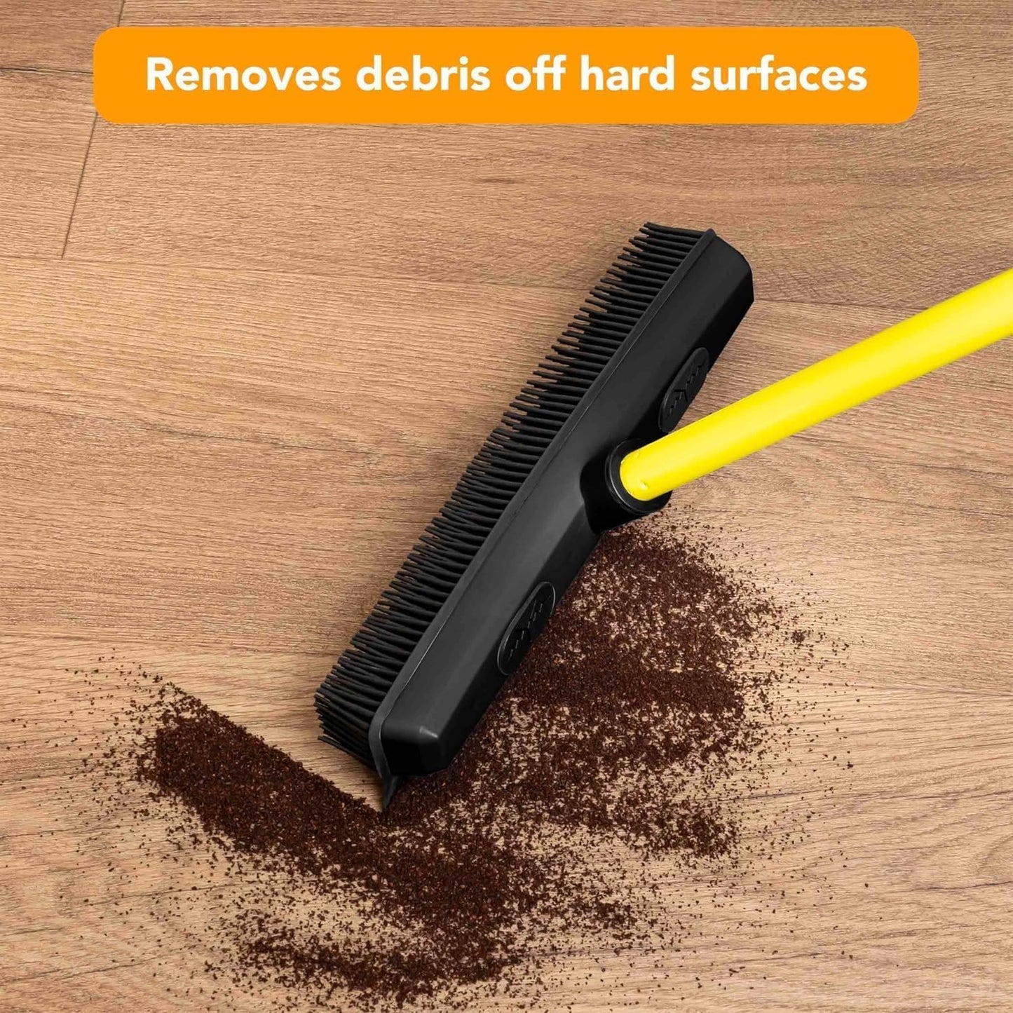 FURemover Pet Hair Removal Rubber Broom, 58" Telescopic Handle