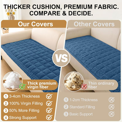 Smiry Non Slip Couch Covers for Dogs, Fuzzy Pet Couch Covers for 2-3 Cushion Sofa Pet Friendly, Soft Sofa Slipcovers Cushion Furniture Protector Washable (Beige, 27.6" x 59")