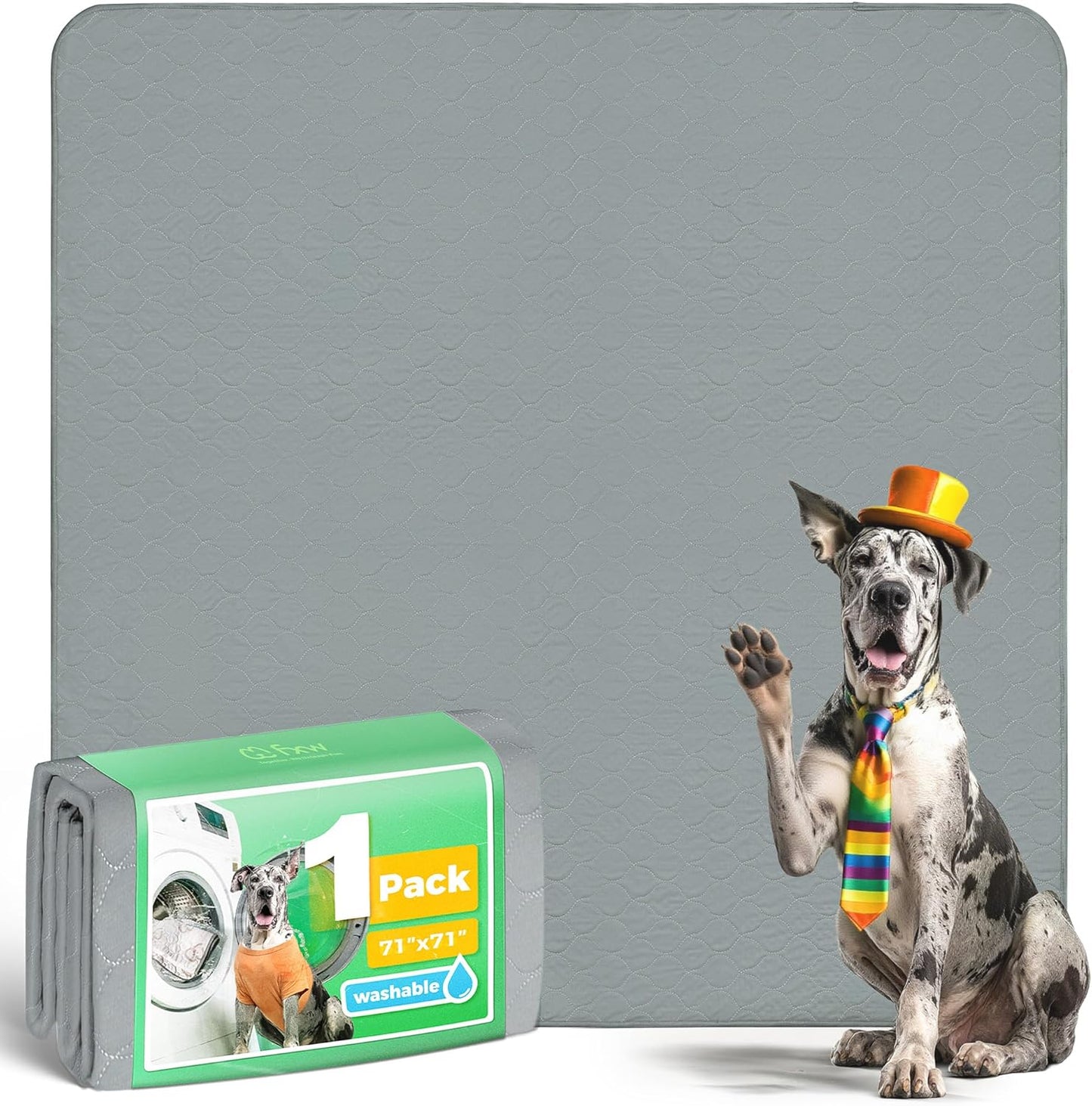 FXW Washable Pee Pads for Dogs, Puppy Pads with Super Absorbent, Specifically Designed for FXW Rollick/Homeplus 24inch 6 Panels Dog Playpen, 39" x 63" Rectangle, Khaki, 1 Pack