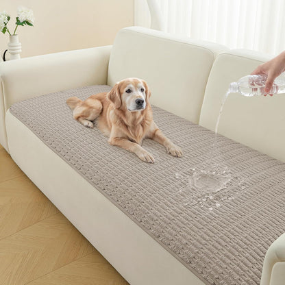 Waterproof Couch Cover for Dogs Washable, Non Slip Back Sectional Sofa Covers for 3 Cushion Couch Pet Friendly, Soft Dog Bed Cover. (Coffee, 30" x 53")
