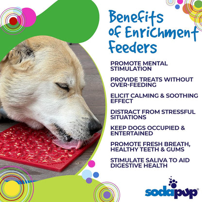 SodaPup Flower Power eMat – Durable Lick Mat Feeder Made in USA from Non-Toxic, Pet-Safe, Food Safe Rubber for Mental Stimulation, Avoiding Overfeeding, Fresh Breath, Digestive Health, & More