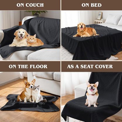 Waterproof Couch Cover, Reversible, Pet-Friendly, Washable and Anti-Slip Couch Covers for Sofa Protection with 3 Cushions, Sofa Slipcovers for Dogs and Cats (71×118in/Brown)