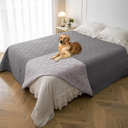 Waterproof Dog Blanket, 30x30 inches Small Pet Couch Covers for Sofa, Chair Bed Furniture Protector from Dogs Washable and Reversible-Lightgrey+Darkgrey