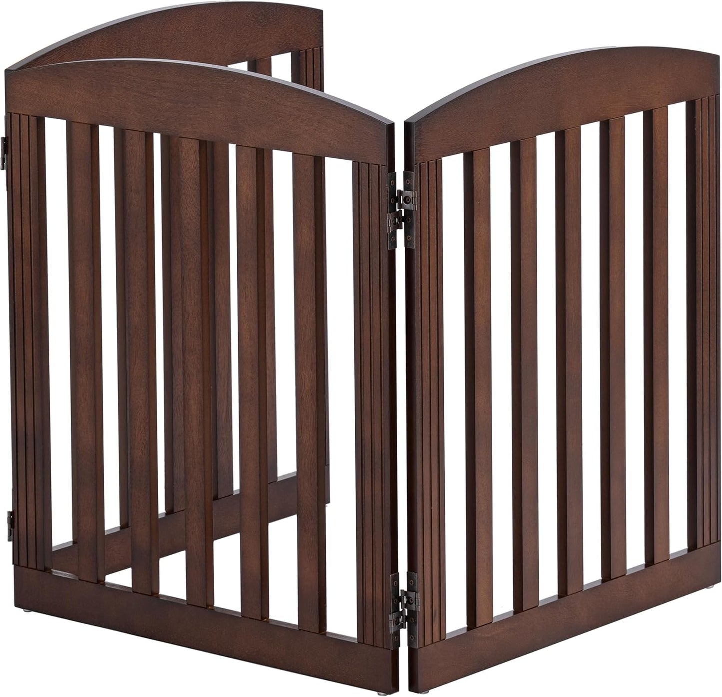SPIRICH 96" Extra Wide 28" Tall Wooden Freestanding Foldable Dog Gate, Pet Gate Indoor, 4 Panels, White