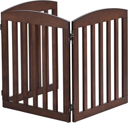 SPIRICH 96" Extra Wide 28" Tall Wooden Freestanding Foldable Dog Gate, Pet Gate Indoor, 4 Panels, White