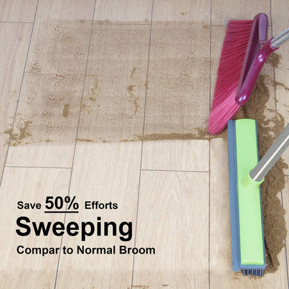 Rubber Broom and Pet Hair Removal Brush Set for Carpet, Fur Remover Broom with Squeegee for Wooden Floor, Detailing Lint Remover Brush for Pet Dog Cat Hair Car Interior