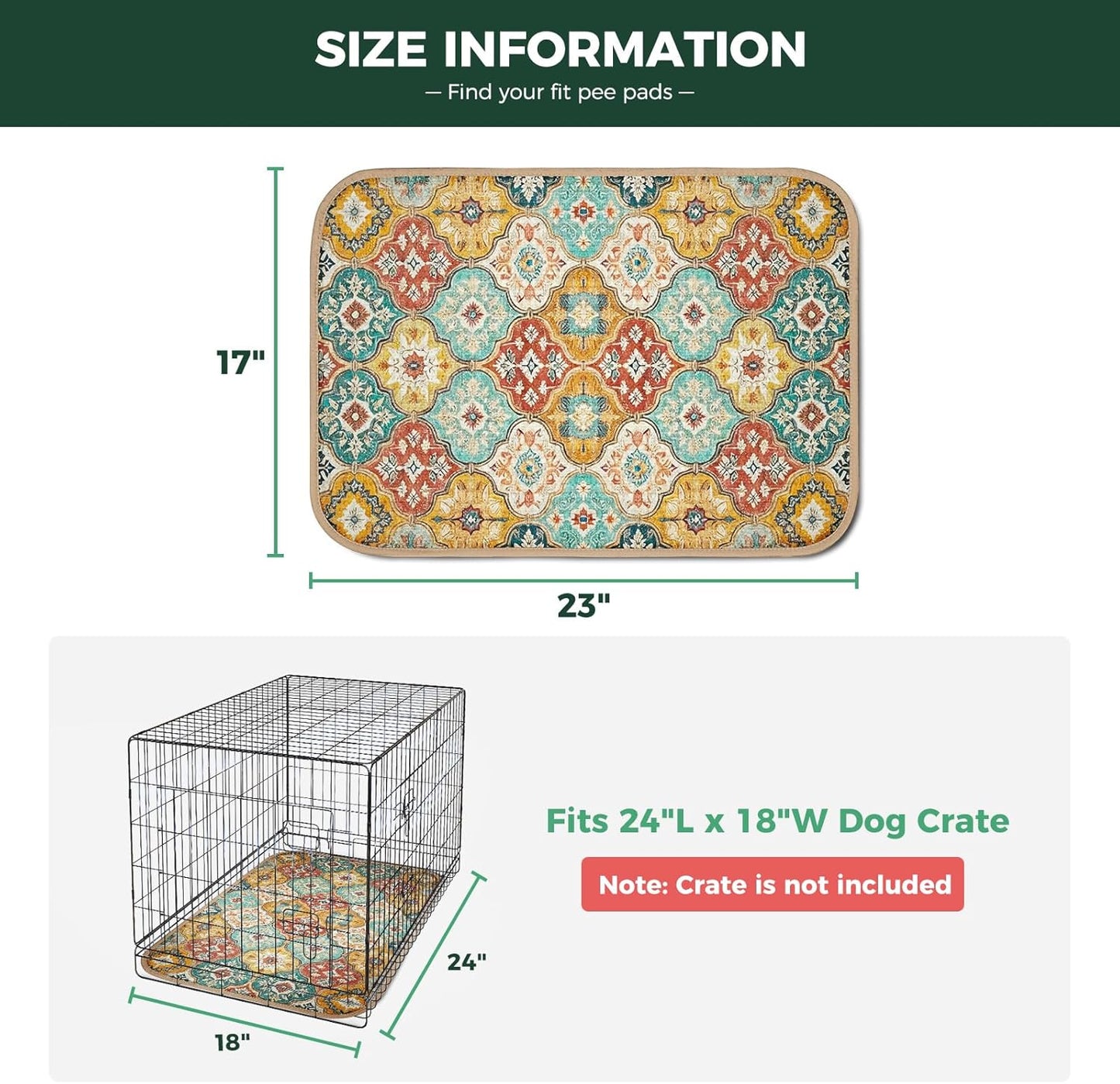 FXW Washable Pee Pads for Dogs, Puppy Pads with Super Absorbent, Specifically Designed for FXW Rollick/Homeplus 24inch 6 Panels Dog Playpen, 39" x 63" Rectangle, Khaki, 1 Pack