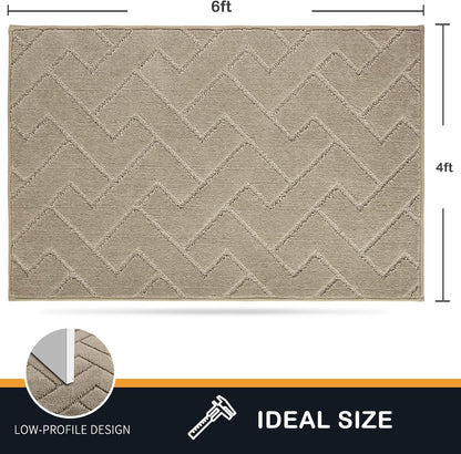 PURRUGS Dirt Trapping Door Mat 20" x 31.5", Non-Slip Machine Washable Entry Rug, Dog Doormat, Indoor Front Door Mat, Super Absorbent Entryway Rug for Muddy Shoes & Paws, Taupe