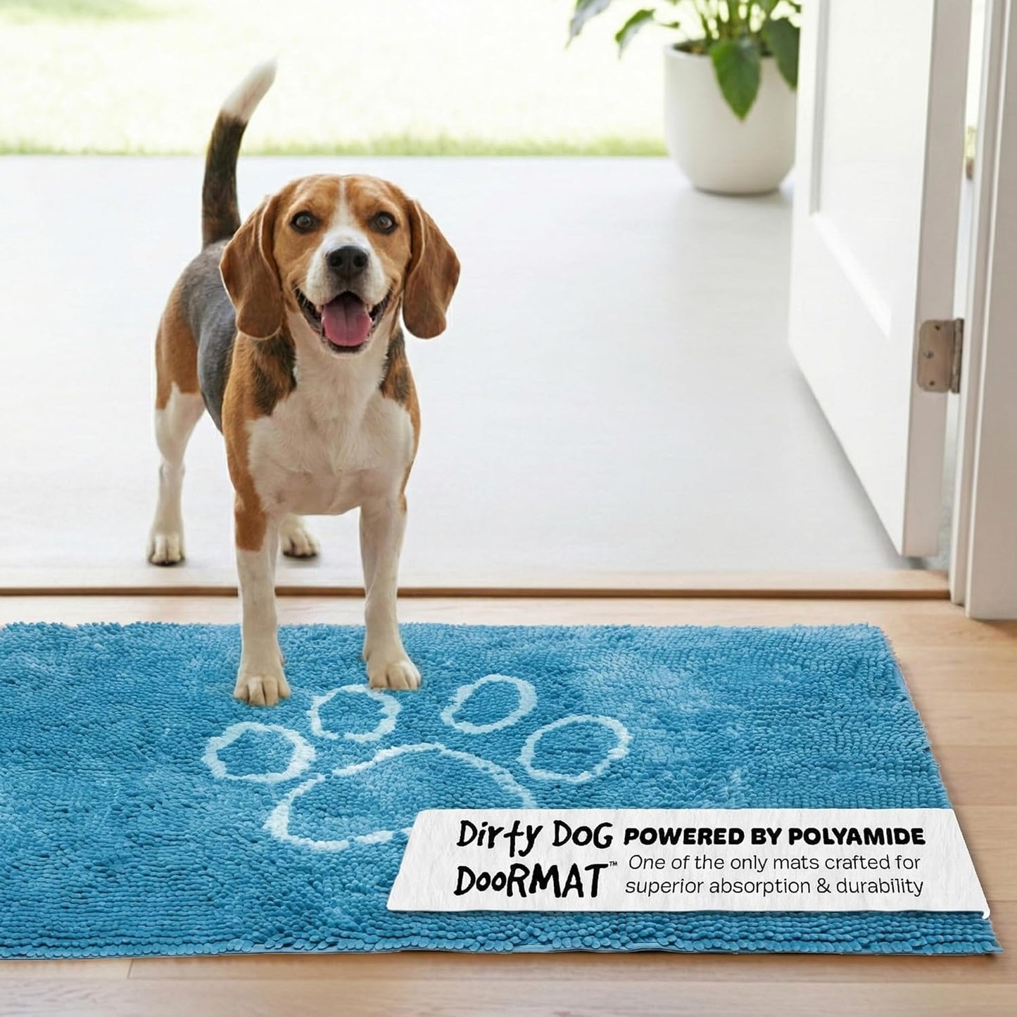 Dog Gone Smart Dirty Dog Doormat - Fast Drying Rug with Super Gripper Backing for Clean Floors - Super Absorbent and Machine Washable Mat for Muddy Paws - Grey