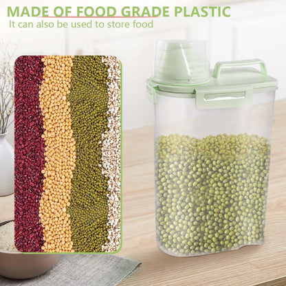 SenseYo 2.5lb Pet Food Storage Container with Measuring Cup, 3L Cat Food Storage Container Dog Food Storage BPA Free for Small Dog, Cat, Bird (Pink)