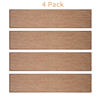Carpet Stairs Runner for Wood Stairs, 8"x 30",Reusable Washable Self-Stick Stair Treads, for Indoor Steps, Non Slip for Kids Elders and Pets Stair Mats Residue Free, Grey 15-Pack