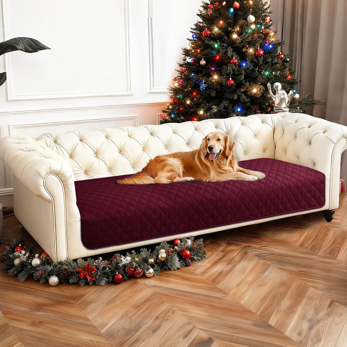 Waterproof Dog Blanket, Non-Slip Soft Pet Bed Cover, Couch Cover for Dogs Washable, Protects Sofa, Furniture, Crate, Car, Tear Resistant Leakproof Pet Blanket (30x70 Inch, Dark Grey)