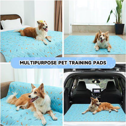 Sunheir Washable Pee Pads for Dogs Large 48" x 48" 2-Pack Reusable Puppy Pads Pet Training Pads, Absorb Dog Mats, Whelping Pad, Non-Slip Protects Against Urine Leakage (Leaves - Deep Grey, 48x48)