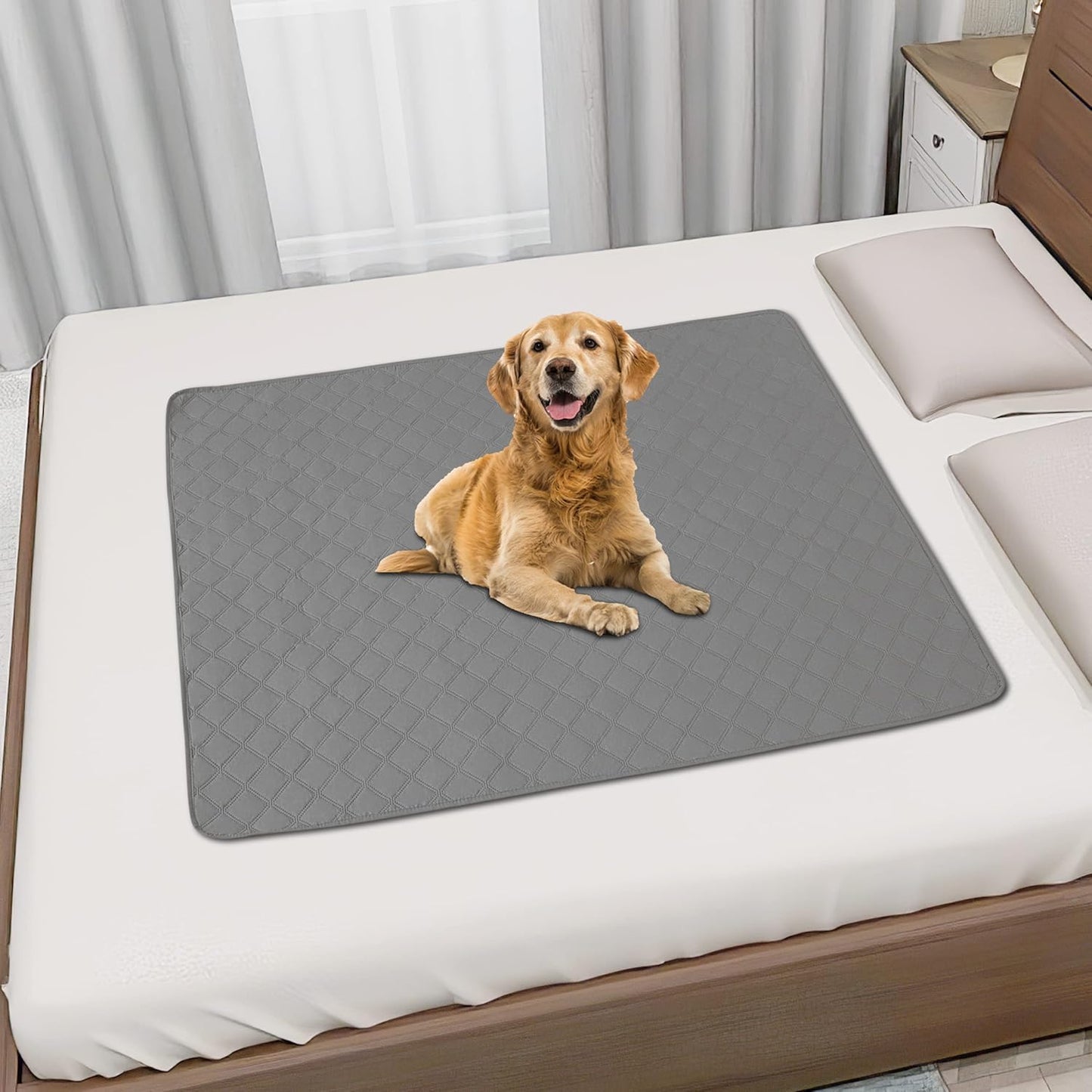 Easy-Going 100% Waterproof Dog Bed Cover, Non-Slip Pet Blanket for Furniture, Washable Couch Cover, Repleasement Sofa Cover (68x82 in,Gray)