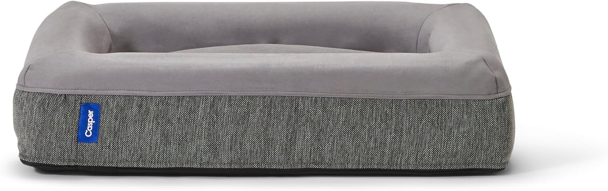 Dog Bed, Plush Memory Foam, Small, Gray, 26.0"L x 19.0"W x 6.0"Th