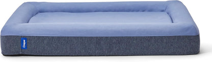 Dog Bed, Plush Memory Foam, Small, Gray, 26.0"L x 19.0"W x 6.0"Th