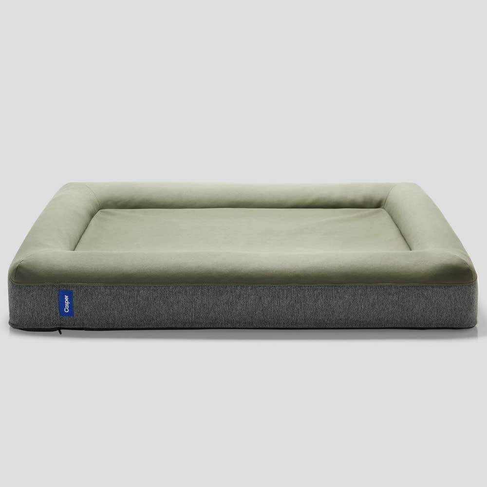 Dog Bed, Plush Memory Foam, Small, Gray, 26.0"L x 19.0"W x 6.0"Th