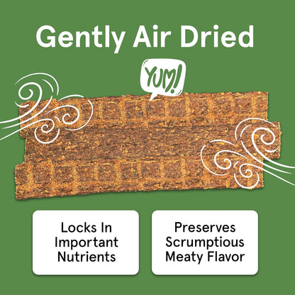 TRMC Real Meat Beef Jerky Dog Treats - 8 Air-Dried Strips of Jerky- Grain-Free Pet Snacks Made up of 95% Free-Range Grass Fed Beef - All-Natural