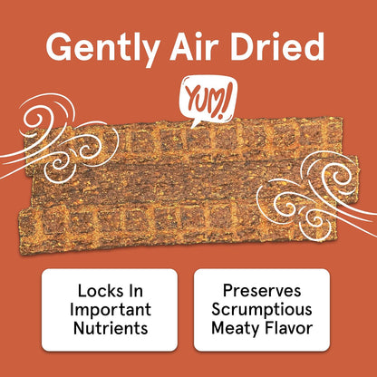 TRMC Real Meat Beef Jerky Dog Treats - 8 Air-Dried Strips of Jerky- Grain-Free Pet Snacks Made up of 95% Free-Range Grass Fed Beef - All-Natural