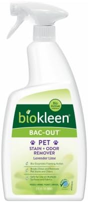 Bac-Out Pet Stain Remover - 32 Ounce - Enzymatic, Natural, Destroys Stains & Odors Safely, for Pet Stains on Carpets - Eco-Friendly, Plant-Based