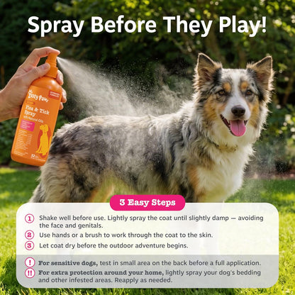 Flea and Tick Spray for Dogs - Kills Fleas, Ticks & Eggs, 16oz