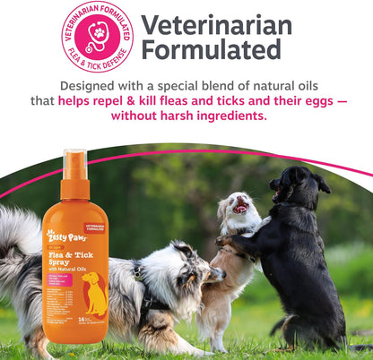 Flea and Tick Spray for Dogs - Kills Fleas, Ticks & Eggs, 16oz