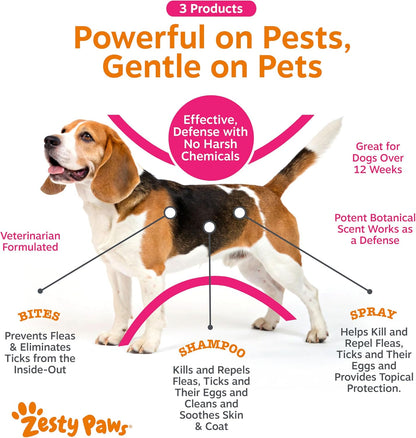 Flea and Tick Spray for Dogs - Kills Fleas, Ticks & Eggs, 16oz