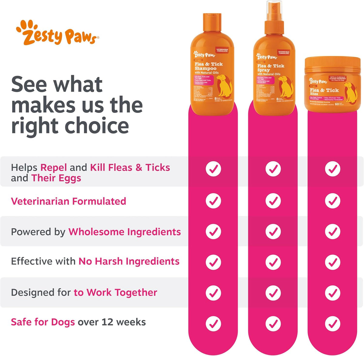 Flea and Tick Spray for Dogs - Kills Fleas, Ticks & Eggs, 16oz