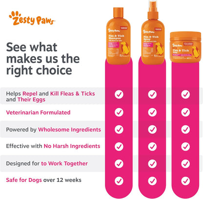 Flea and Tick Spray for Dogs - Kills Fleas, Ticks & Eggs, 16oz