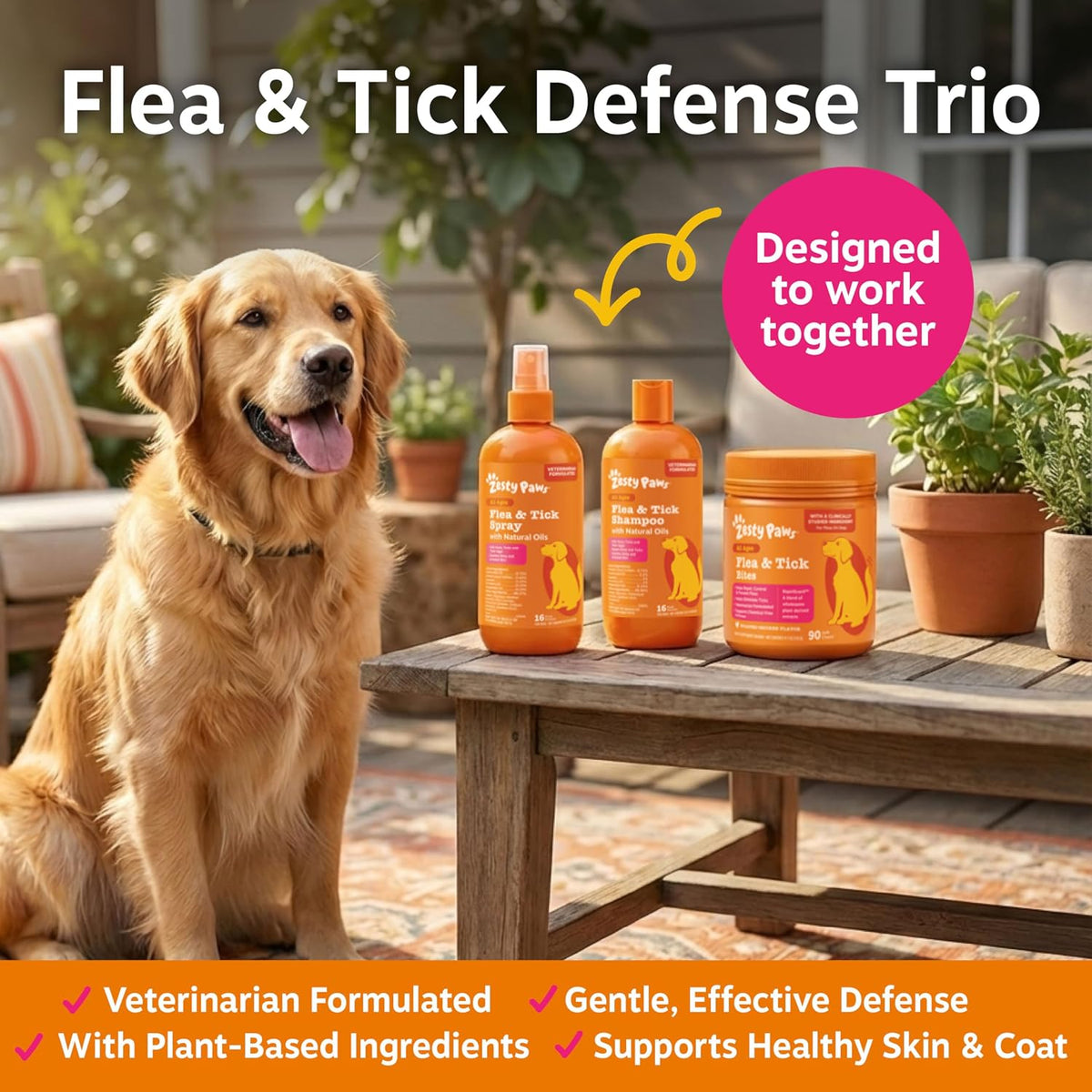 Flea and Tick Spray for Dogs - Kills Fleas, Ticks & Eggs, 16oz
