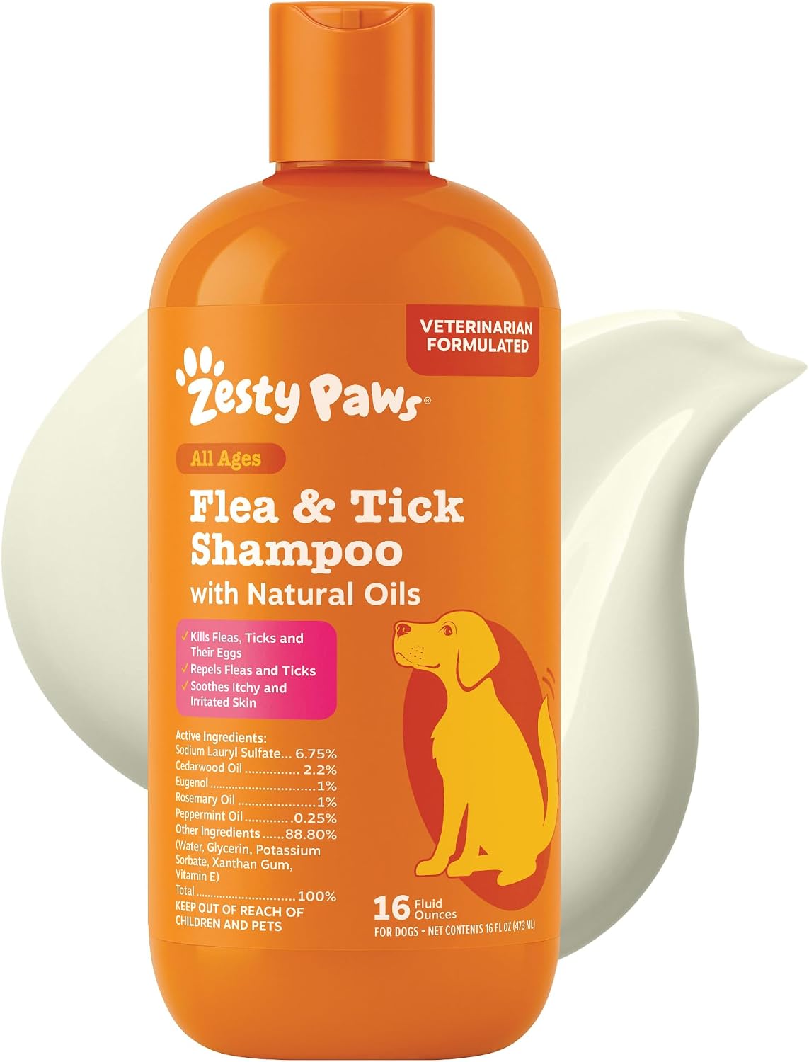 Flea and Tick Spray for Dogs - Kills Fleas, Ticks & Eggs, 16oz