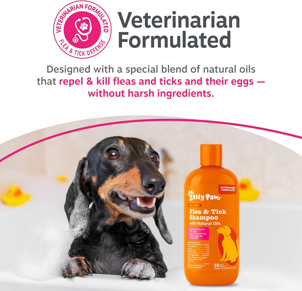 Flea and Tick Spray for Dogs - Kills Fleas, Ticks & Eggs, 16oz