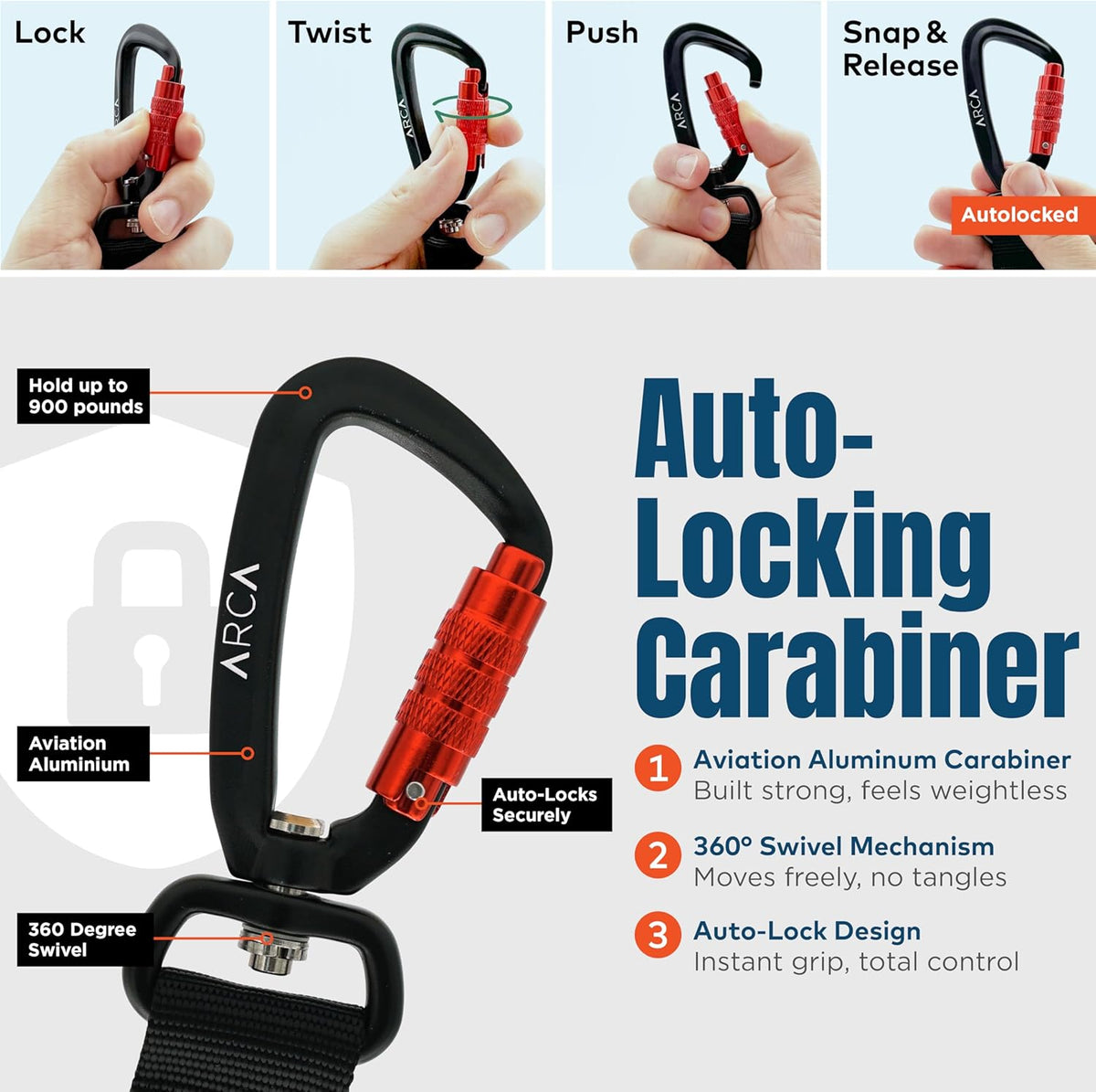Dog Seat Belt for Car | Universal Pet Car Seatbelt with Reflective Climbing Rope, Aviation Aluminum Carabiner with 360° Swivel & Auto-Lock, Secure Safety Restraint (Trail Blue 360°)