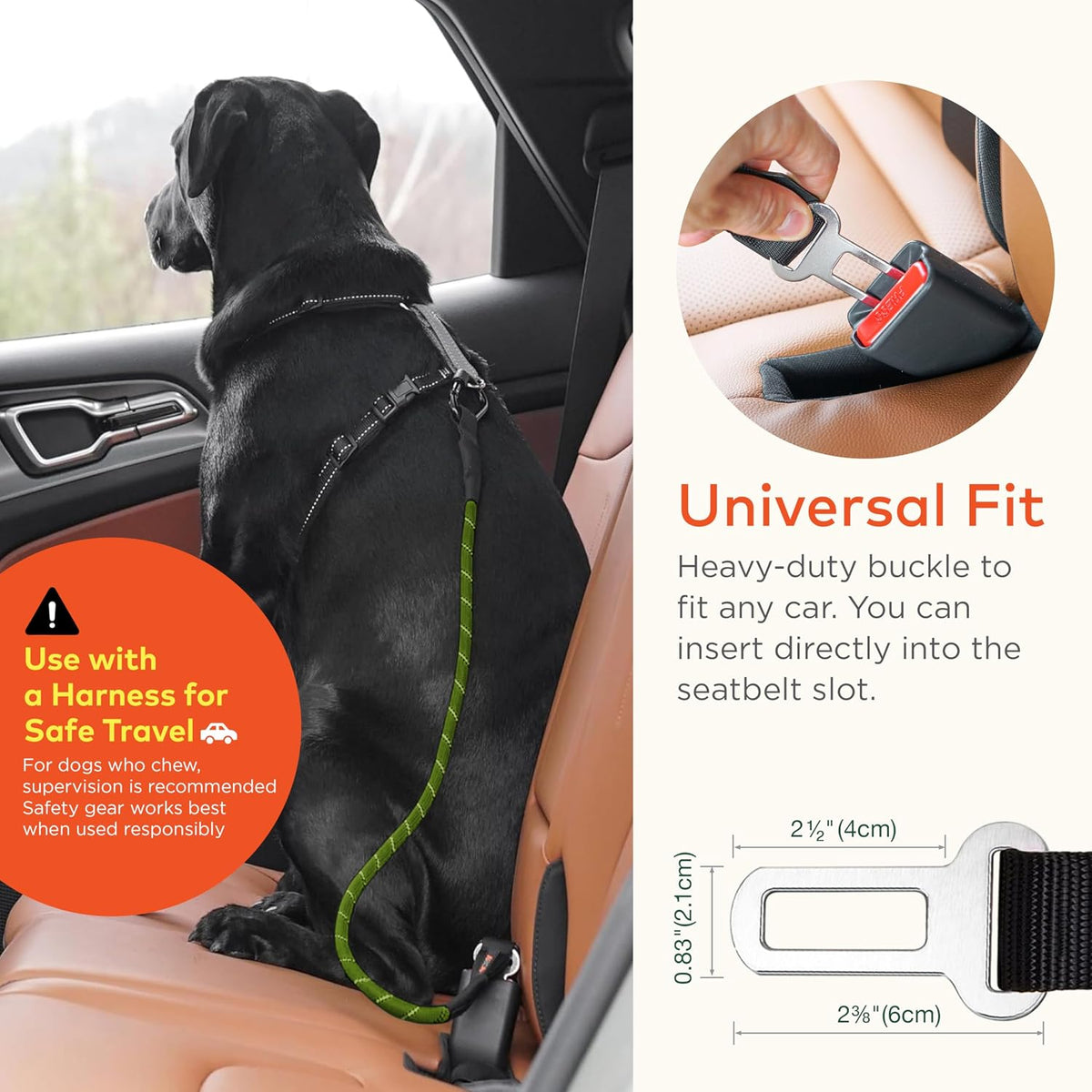 Dog Seat Belt for Car | Universal Pet Car Seatbelt with Reflective Climbing Rope, Aviation Aluminum Carabiner with 360° Swivel & Auto-Lock, Secure Safety Restraint (Trail Blue 360°)