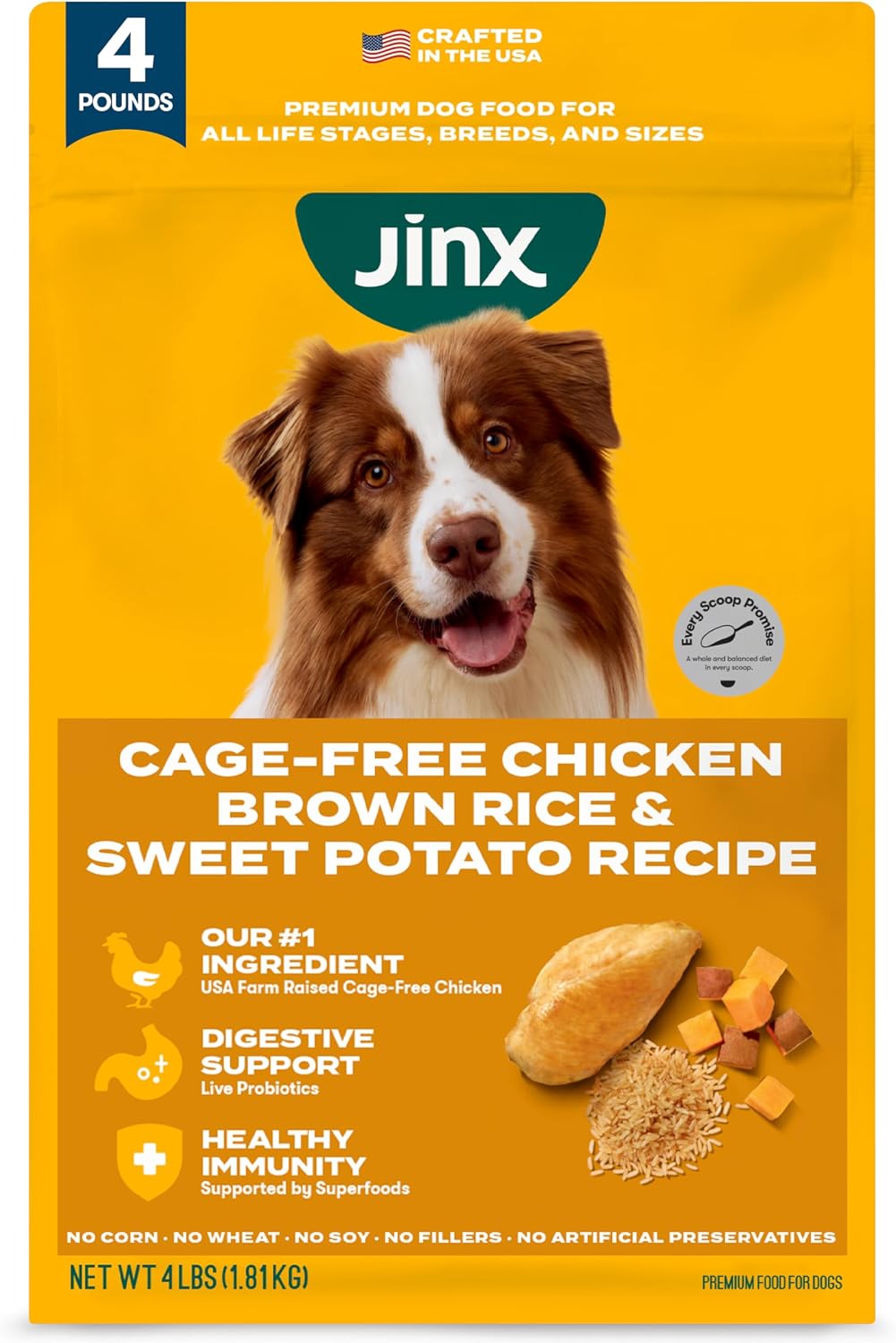 Dry Dog Food - Grass-Fed Beef, Brown Rice & Sweet Potato, 4lb
