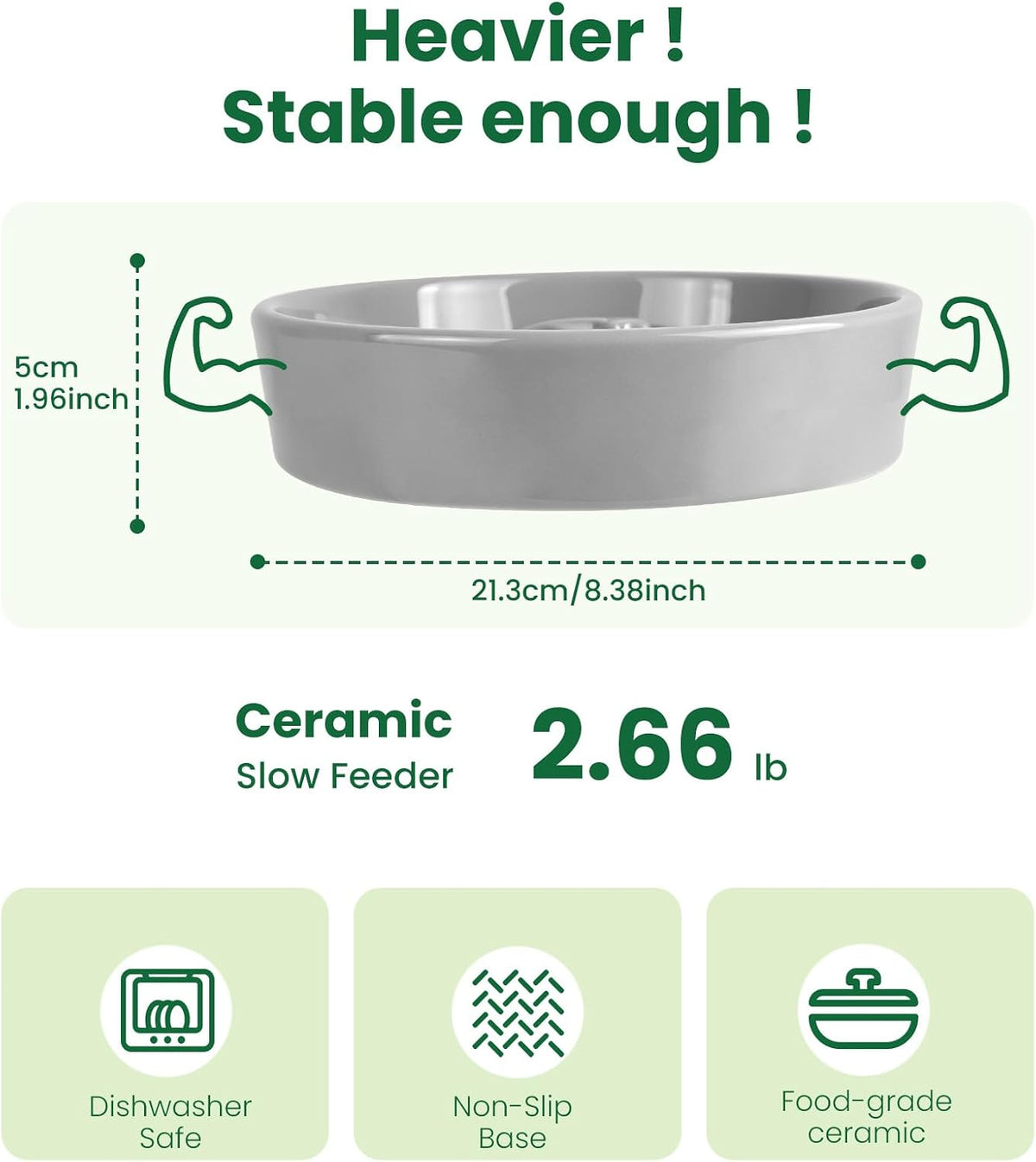 Slow Feeder Dog Bowls Anti-Choking Puzzle Dog Food Bowls Anti-Slip Interactive Feeding Slow Down Eating Bloat Stop Maze Dishes for Medium Breeds, Grey