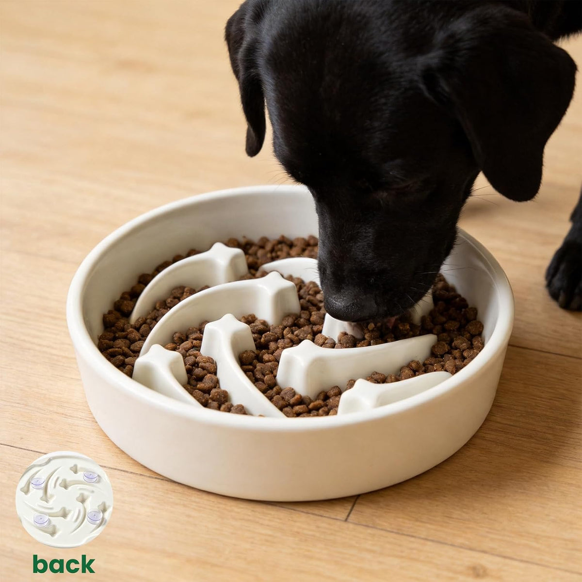 Slow Feeder Dog Bowls Anti-Choking Puzzle Dog Food Bowls Anti-Slip Interactive Feeding Slow Down Eating Bloat Stop Maze Dishes for Medium Breeds, Grey