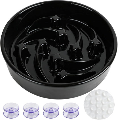 Slow Feeder Dog Bowls Anti-Choking Puzzle Dog Food Bowls Anti-Slip Interactive Feeding Slow Down Eating Bloat Stop Maze Dishes for Medium Breeds, Grey
