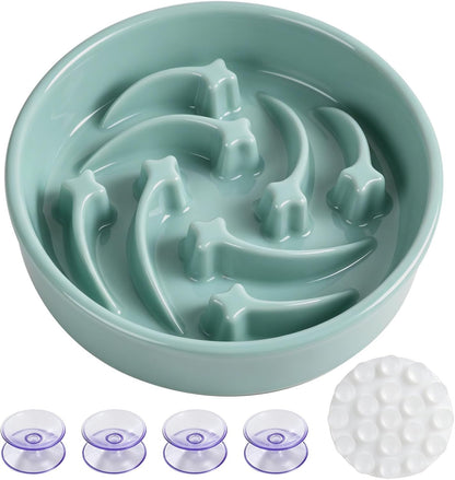 Slow Feeder Dog Bowls Anti-Choking Puzzle Dog Food Bowls Anti-Slip Interactive Feeding Slow Down Eating Bloat Stop Maze Dishes for Medium Breeds, Grey