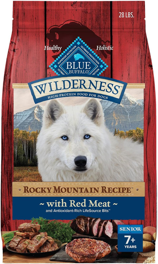 Blue Buffalo Wilderness Rocky Mountain Recipe Senior Dry Dog Food, 28 lb