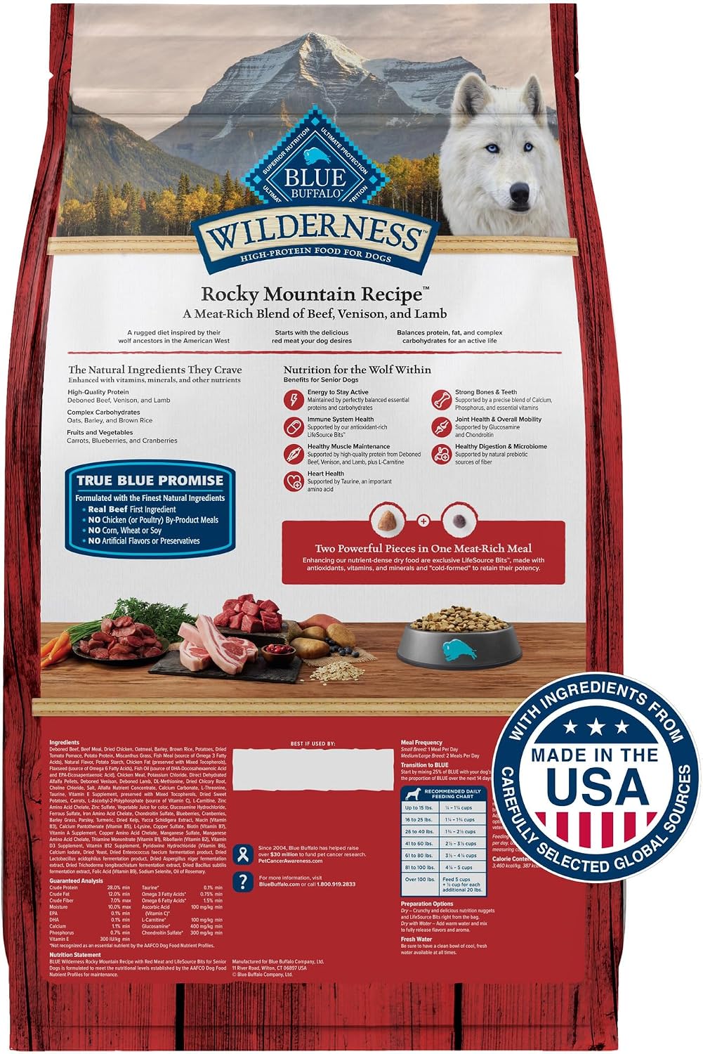 Blue Buffalo Wilderness Rocky Mountain Recipe Senior Dry Dog Food, 28 lb