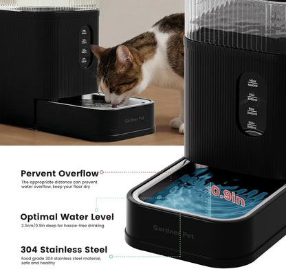 2.2 Gallon Automatic Dog Water Dispenser with Stainless Steel Bowl