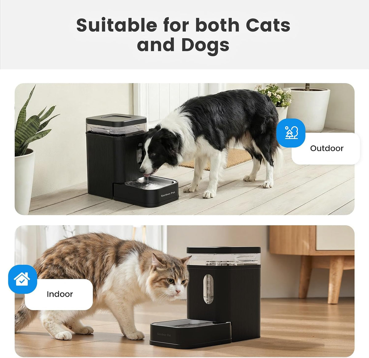 2.2 Gallon Automatic Dog Water Dispenser with Stainless Steel Bowl