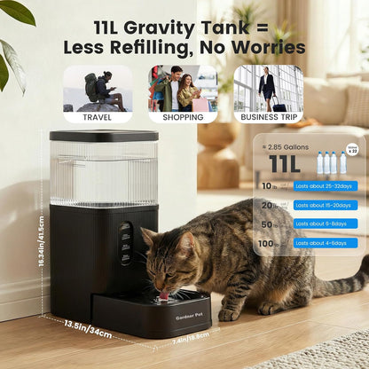 2.2 Gallon Automatic Dog Water Dispenser with Stainless Steel Bowl