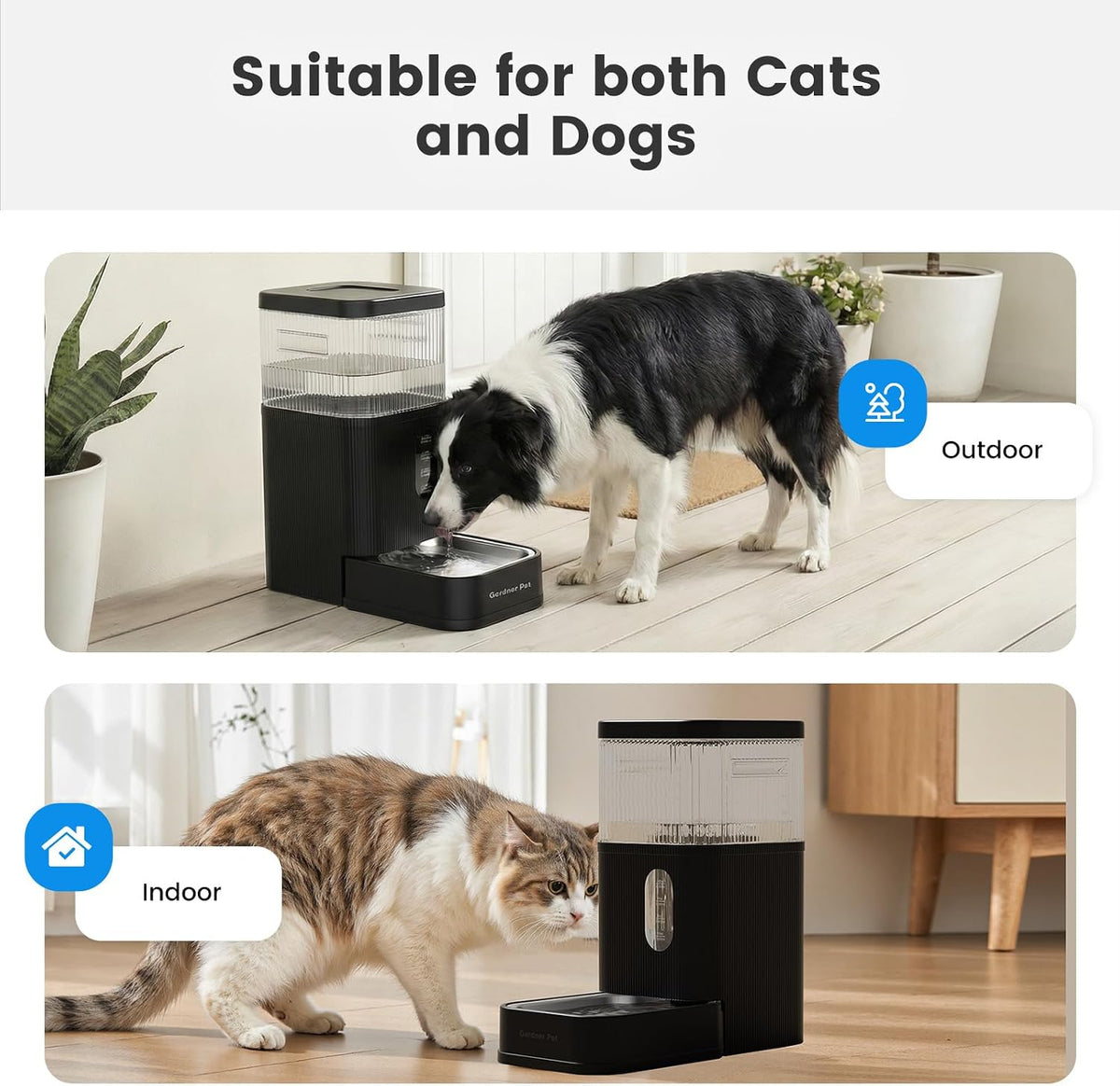 2.2 Gallon Automatic Dog Water Dispenser with Stainless Steel Bowl