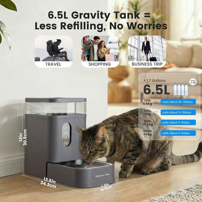 2.2 Gallon Automatic Dog Water Dispenser with Stainless Steel Bowl
