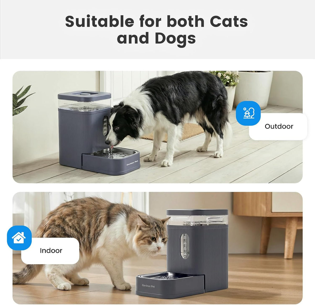 2.2 Gallon Automatic Dog Water Dispenser with Stainless Steel Bowl