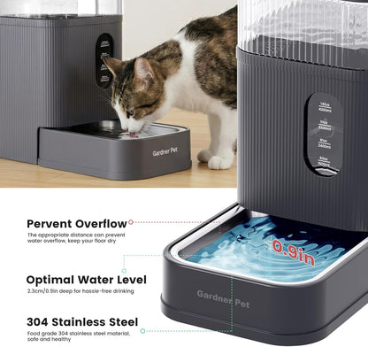 2.2 Gallon Automatic Dog Water Dispenser with Stainless Steel Bowl