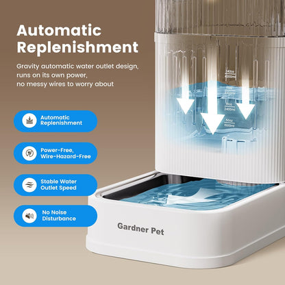 2.2 Gallon Automatic Dog Water Dispenser with Stainless Steel Bowl